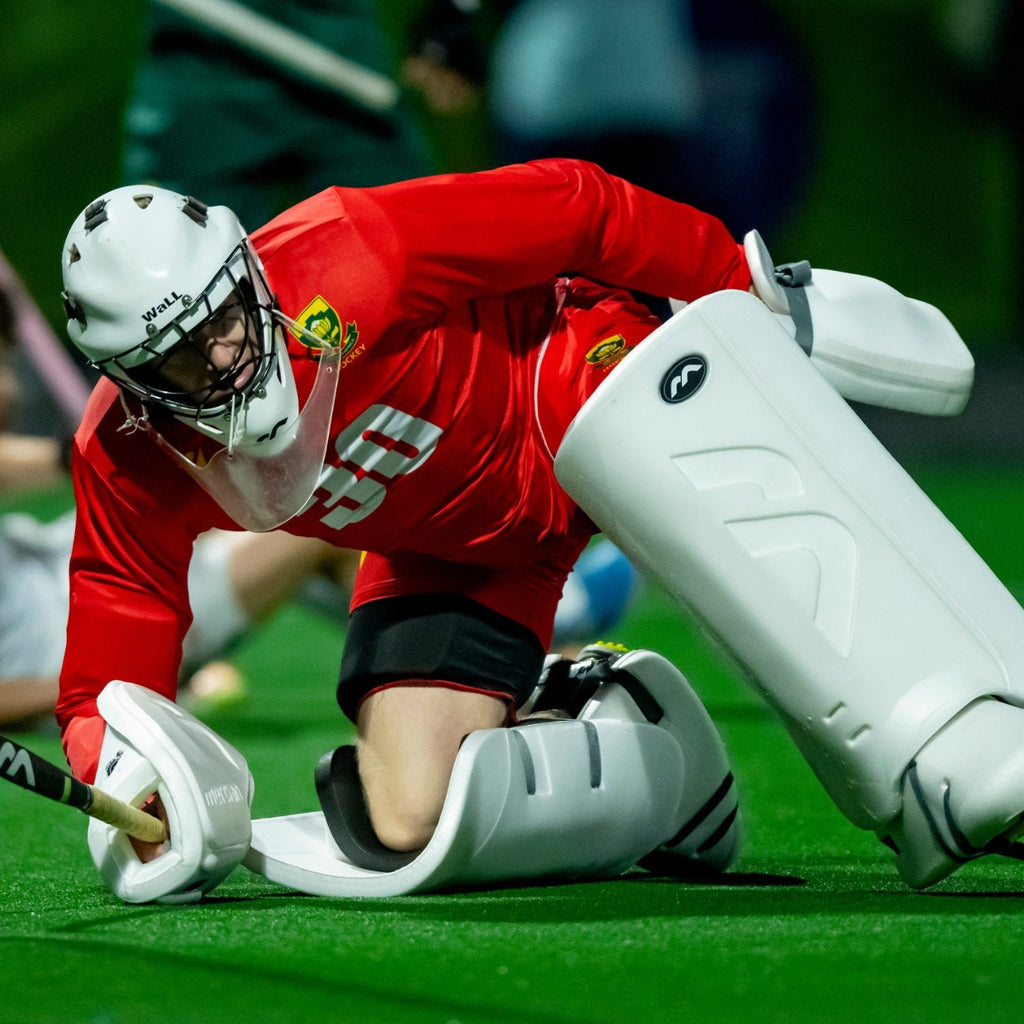 Mercian White Elite Legguards - Professional Level Protection for Field Hockey Goalies